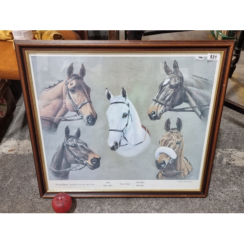 831 - A vintage print of the famous Margaret Kennedy painting titled 'Racing Legends'.