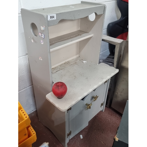 884 - A pretty bedroom wall mounted cabinet with double doors to front and brass wasp detailed handles. H7... 