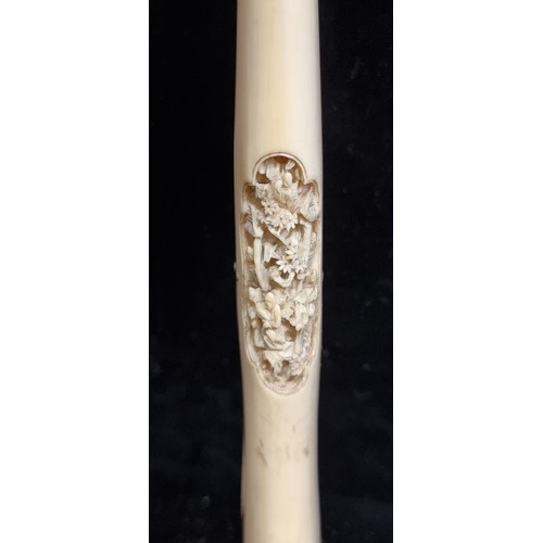 151 - A fabulous pair of late nineteen century Cantonese bone glove stretchers, of typical form comprising... 