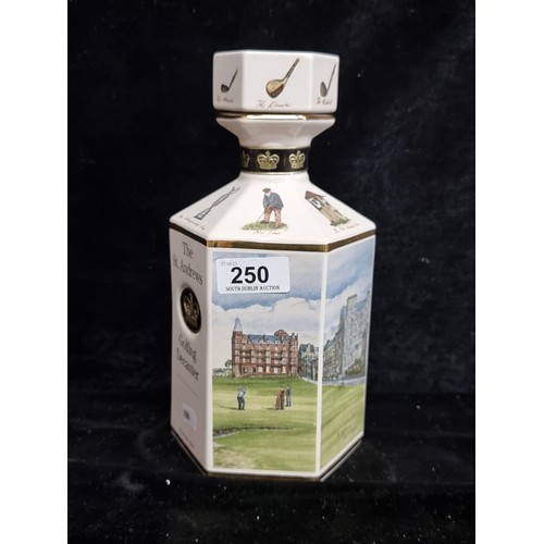 250 - A rare 1 litre St. Andrews golfing decanter from the collector's series. Handcrafted in Britain by P... 