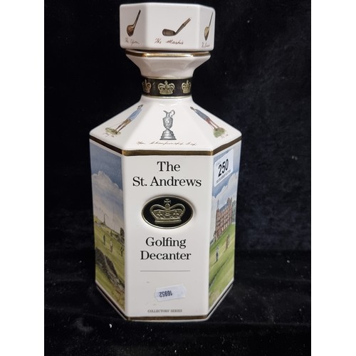 250 - A rare 1 litre St. Andrews golfing decanter from the collector's series. Handcrafted in Britain by P... 