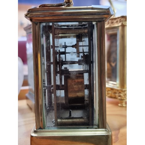 468 - Star Lot : A fine antique Edwardian carriage clock made by Sharman D. Neill Belfast. Features lovely... 