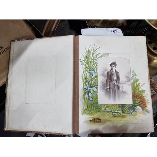 801 - Star Lot : A fantastic Victorian photo album containing 24 pages full of black and white portraits. ... 