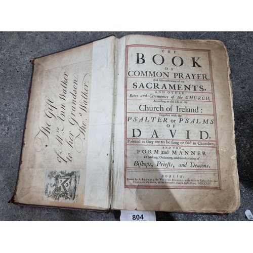 804 - Star lot: An amazing very large antique 'The Book of Common Prayer and Administration of the Sacrame... 