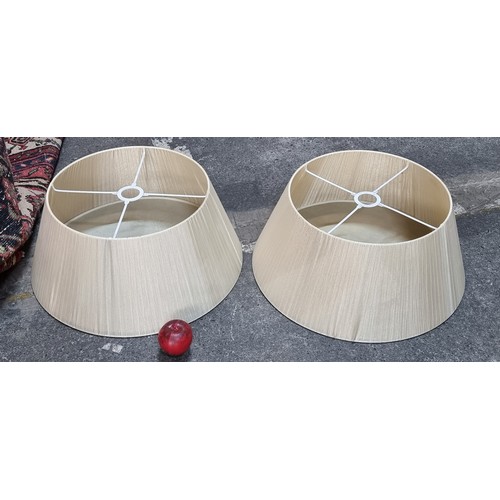 875 - Two high quality large lamp shades in a cream finish. In excellent condition.