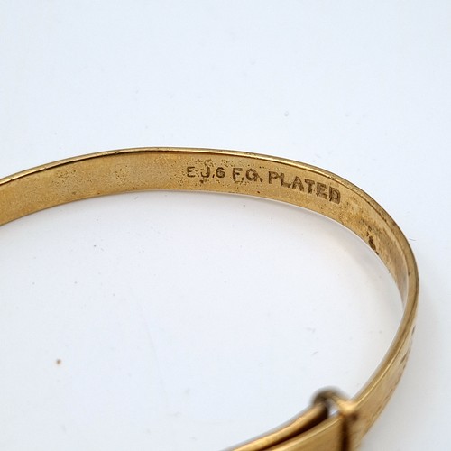 34 - Two gold plated vintage core bracelet, including a child's example. Both feature lovely foliate deta... 