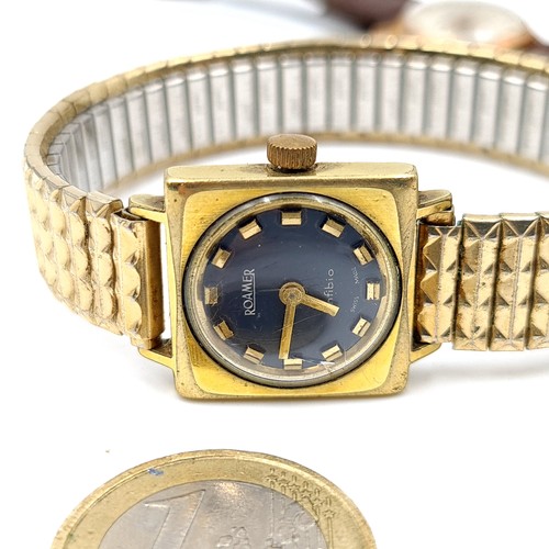 37 - A collection of two vintage ladies wrist watches, including a Roamer and a Breil 17 jewelled anti ma... 