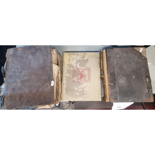 123 - Three hardback books including an antique 1782 edition of The Holy Bible published in Dublin contain... 