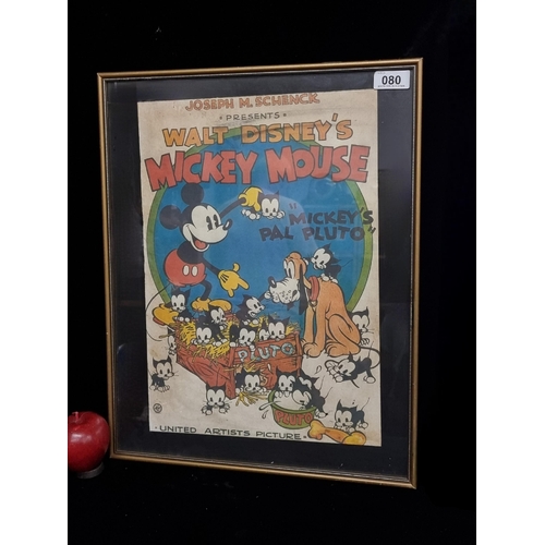 80 - An original vintage print advertising Joseph M. Schenck presenting Walt Disney's Mickey Mouse by Uni... 