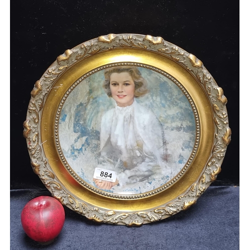 884 - A wonderful limited edition hanging wall plate commemorating Princess Grace. From an original painti... 