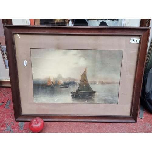 915 - Star Lot : An antique original Paul Koehler (American, 1866 - d.1909) watercolour on paper painting ... 