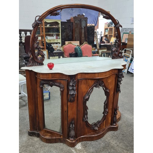 944 - Star Lot : An amazing Victorian credenza which comes with a matching oval mirror that can be mounted... 