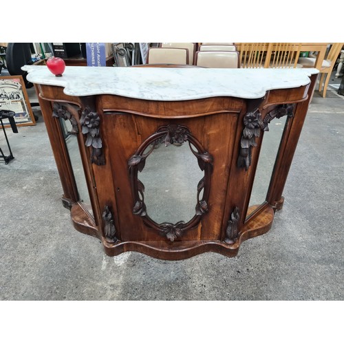 944 - Star Lot : An amazing Victorian credenza which comes with a matching oval mirror that can be mounted... 