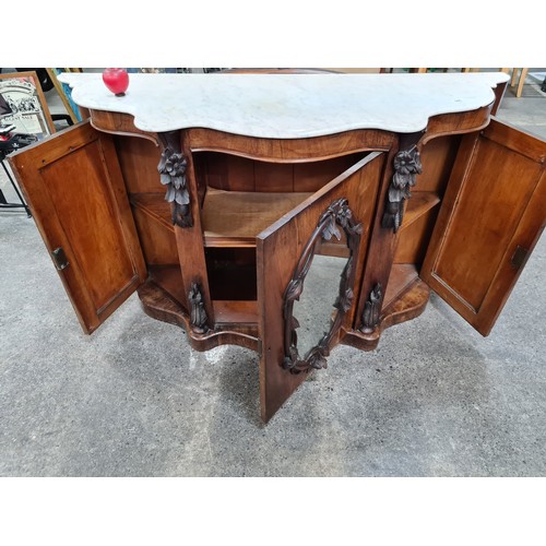 944 - Star Lot : An amazing Victorian credenza which comes with a matching oval mirror that can be mounted... 