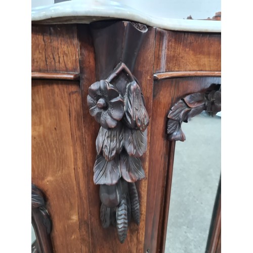 944 - Star Lot : An amazing Victorian credenza which comes with a matching oval mirror that can be mounted... 