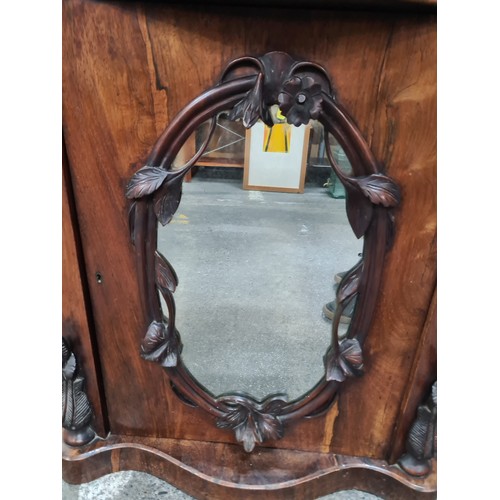 944 - Star Lot : An amazing Victorian credenza which comes with a matching oval mirror that can be mounted... 