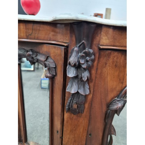 944 - Star Lot : An amazing Victorian credenza which comes with a matching oval mirror that can be mounted... 