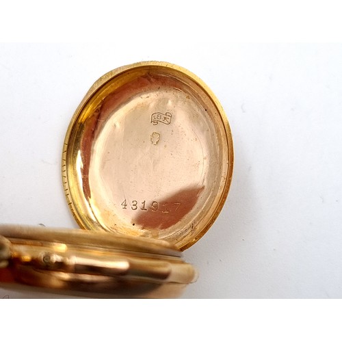 1 - Star Lot : A very attractive antique 18k gold fob watch, set with a bright white enamel dial and rom... 