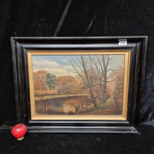 70 - Star Lot : A wonderful antique original oil on board painting titled 