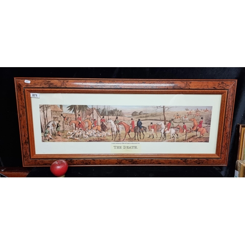 71 - A large vintage print of a hunting scene titled 