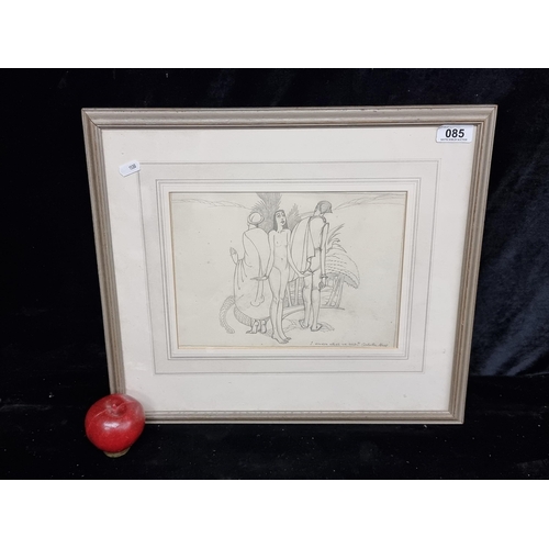 85 - Star Lot: An original Adrian Hill (b.1895 - d.1977) pencil on paper artwork titled 