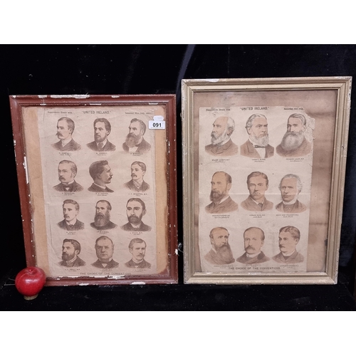 91 - A pair of antique lithograph supplements dating to 1885 featuring parliamentary candidates for the H... 