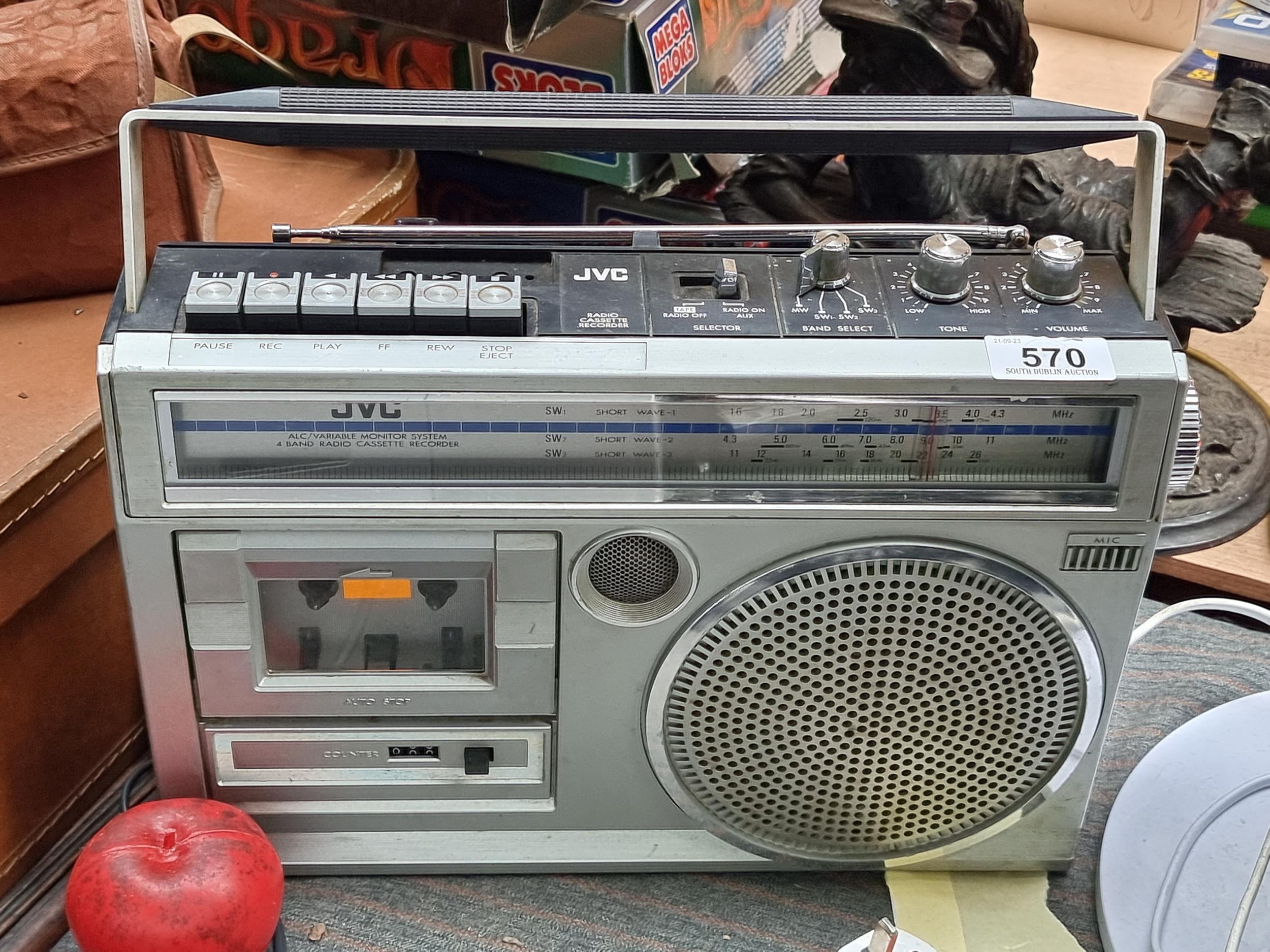 A vintage JVC radio cassette recorder, model no. RC-252S. In nice ...