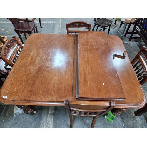 953 - Star Lot: A magnificent 7 piece Victorian mahogany dining suite including an extending dining table ... 