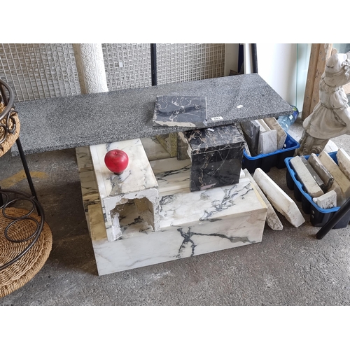 843 - Think its a full MARBLE Fire place, Twenty-six pieces of  slabs and blocks including large marble st... 