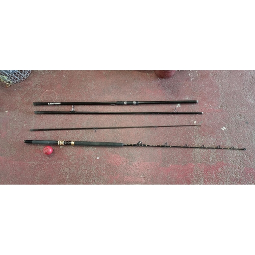 864 - Two fishing rods including a Hiro Basic special multi-action surf casting rod made of three segments... 