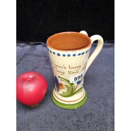 898 - An Aller Vale tig two handled mug reading 