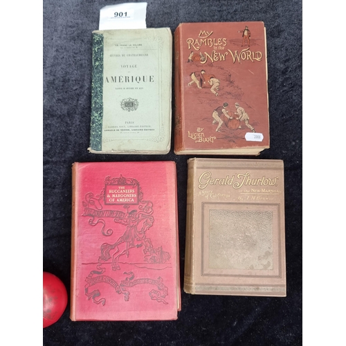 901 - A selection of four antique books including titles such 