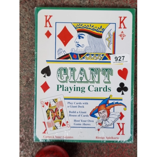 927 - A new sealed packet of giant playing cards.