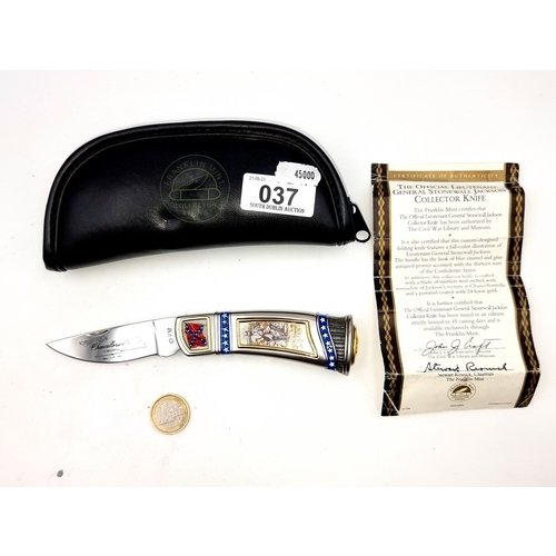 37 - A collectors knife issued by the Franklin Mint titled 'The Official Lieutenant General Stonewall Jac... 