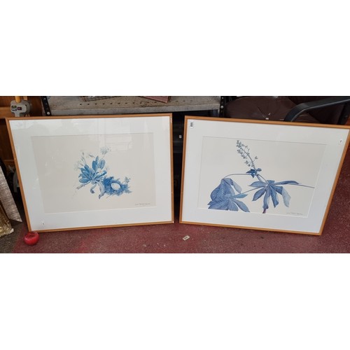 855 - Two very large limited edition (5/500 and 8/500) Patricia Jorgensen prints showing delicate watercol... 