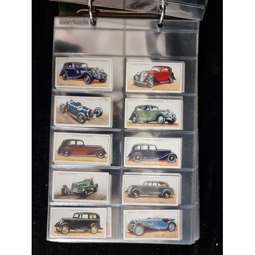 159 - An excellent vintage collection of approx. 232 Cigarette cards depicting cars from various collectio... 