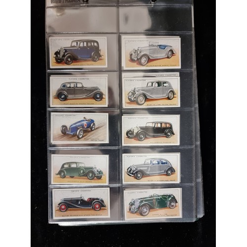 159 - An excellent vintage collection of approx. 232 Cigarette cards depicting cars from various collectio... 