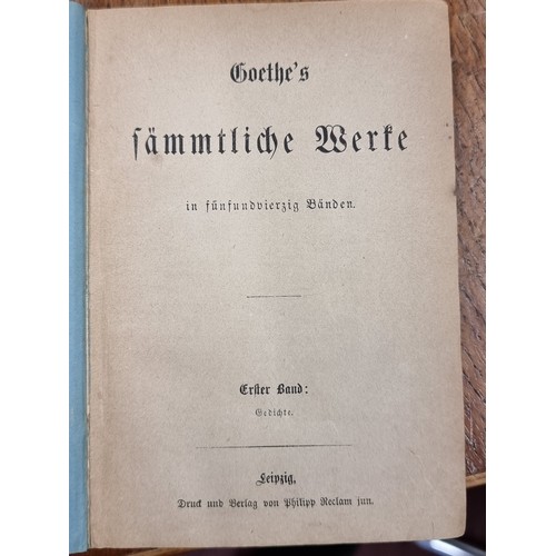 205 - A collection of thirteen antique books titled 'Goethe's Sammtliche Werke' containing Goethe's poems.... 