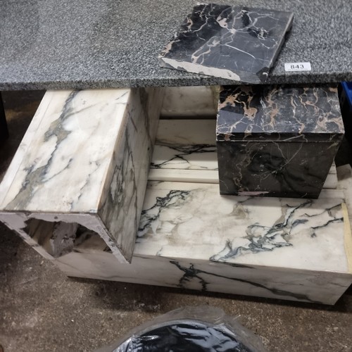 843 - Think its a full MARBLE Fire place, Twenty-six pieces of  slabs and blocks including large marble st... 