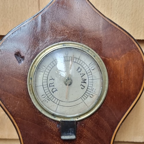 883 - Star Lot : A large mid Victorian wall mounted banjo barometer with thermometer and hygrometer to top... 