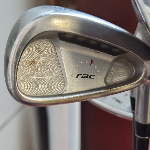 885 - A set of Taylormade RAC graphite shaft golf irons (3-9) along with a PW. All in good condition.