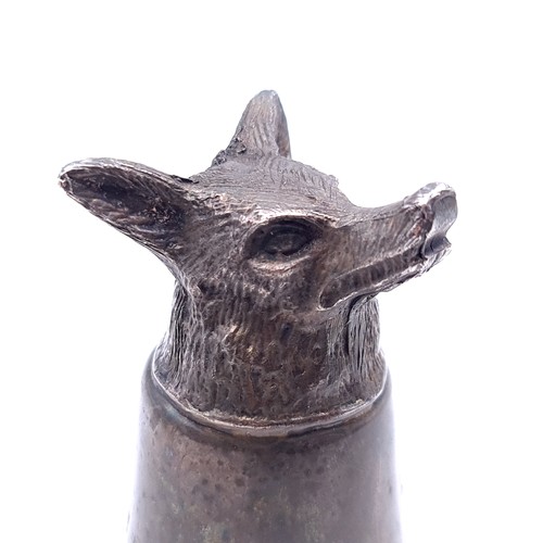 20 - A vintage candles snuffer in the form of a fox. Dimensions D 5cm x H 8cm. Total weight 112 grams