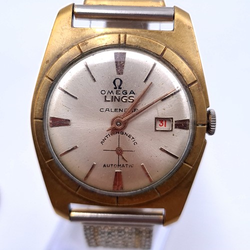 41 - A Lings antimagnetic automatic wrist watch. Set with subsidiary second hand and datejust. Comes with... 