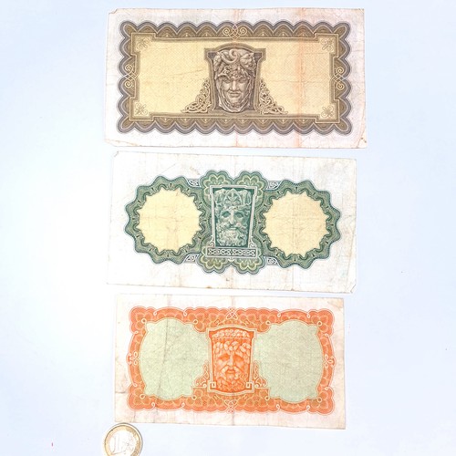 55 - Three Lady Lavery notes, £5, £1 and 10 Shilling examples dated 1975 / 71 / 66. Notes in good conditi... 