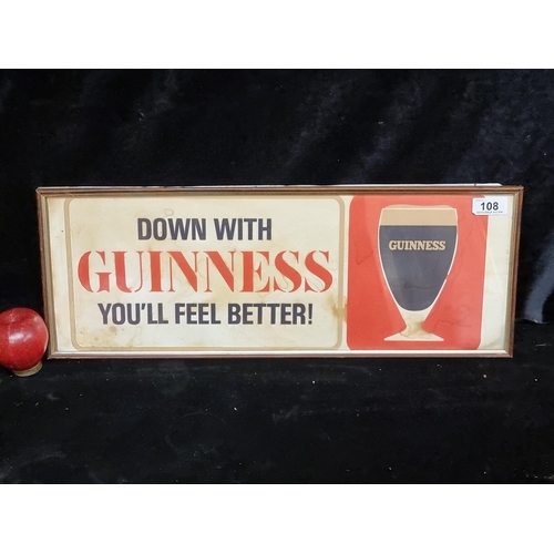 108 - A vintage original advertising poster sign for Guinness. Housed in a vintage wood and gilt frame. c.... 