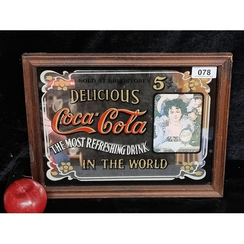 78 - A vintage advertising mirror for Coca Cola reading 