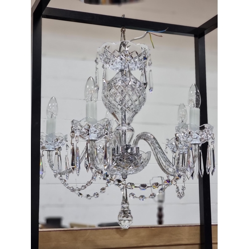 760 - Star Lot: A gorgeous Waterford Crystal chandelier with five branches, droplets and garlands. Fully a... 