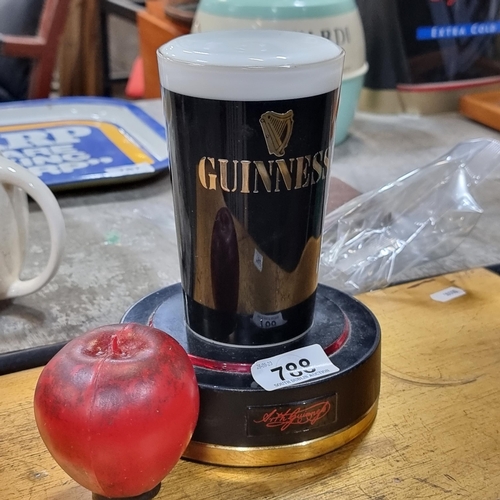 788 - A vintage Guinness advertising bar font in the form of a pint. Fully illuminates when connected to a... 