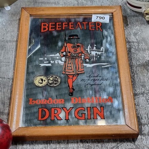 790 - A handsome Beefeater Dry Gin advertising pub mirror.