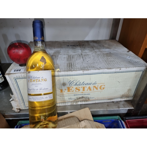 885 - Ten sealed 75cl bottles of Chateau De L'Estang Bordeaux Blanc 2005.